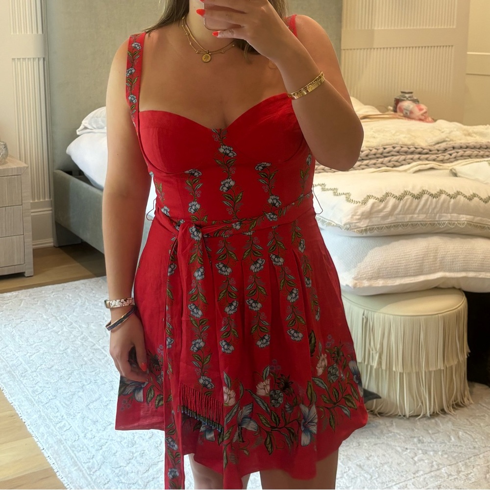 NWOT FARM RIO Red Floral Women's Dress